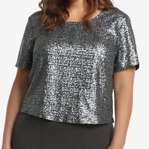 Torrid Insider Sequin Cropped Top | Plus Size